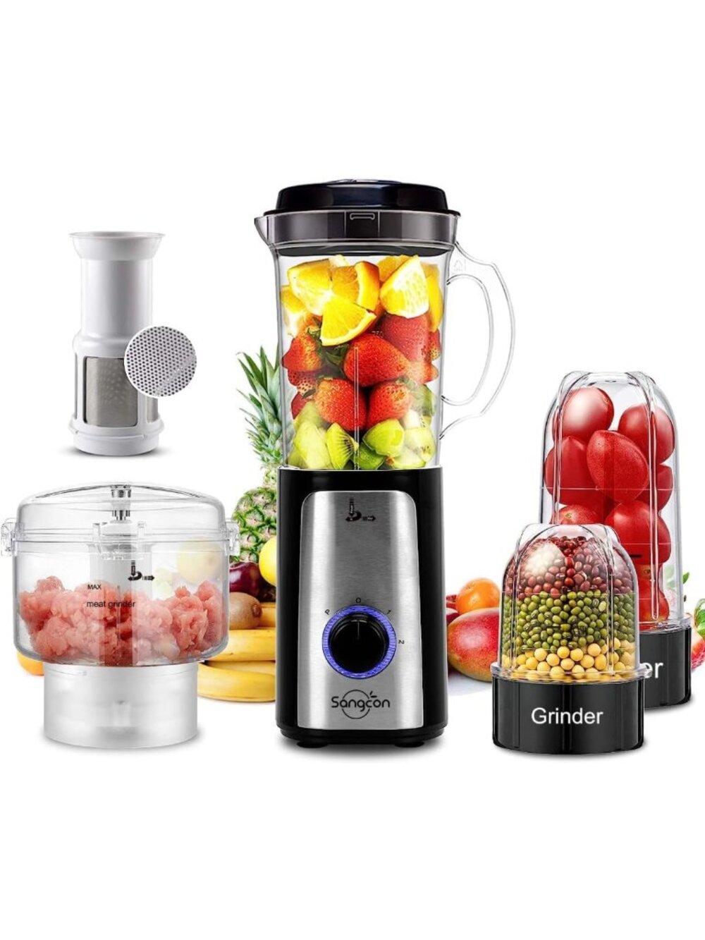 5-in-1 Kitchen Blender & Food Processor Combo for Smoothies, Juices & More